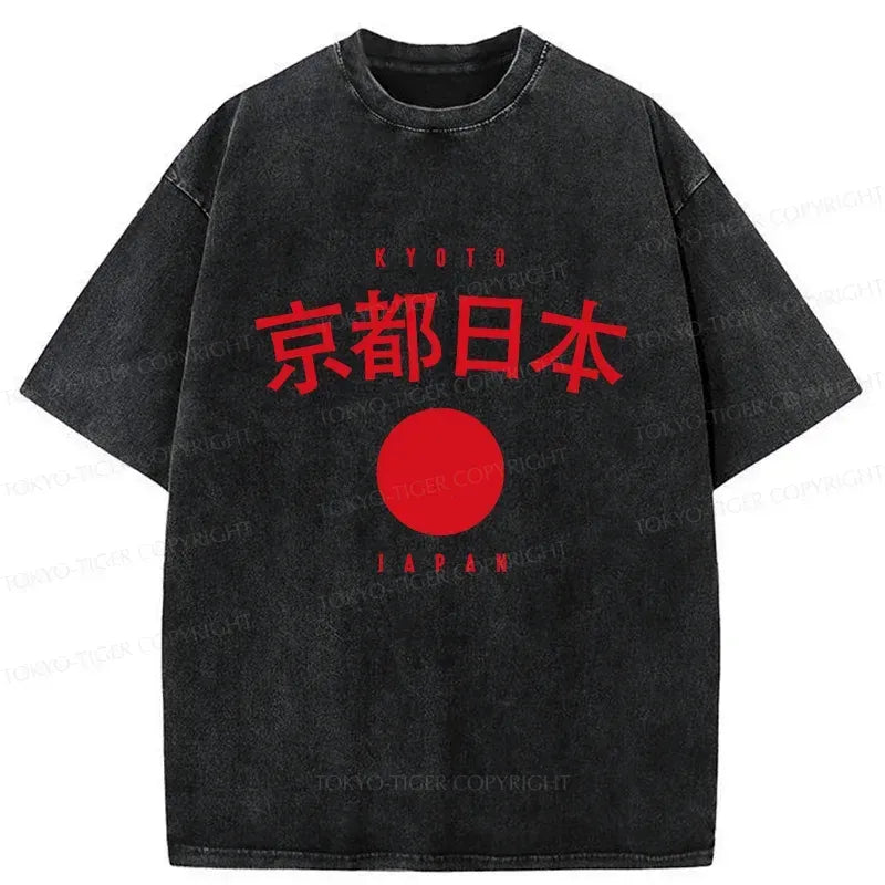 Kyoto-Lion Japanese Washed T-Shirt for Daily Wear