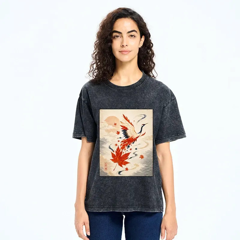 Vintage Japan Art Washed T-Shirt for Men