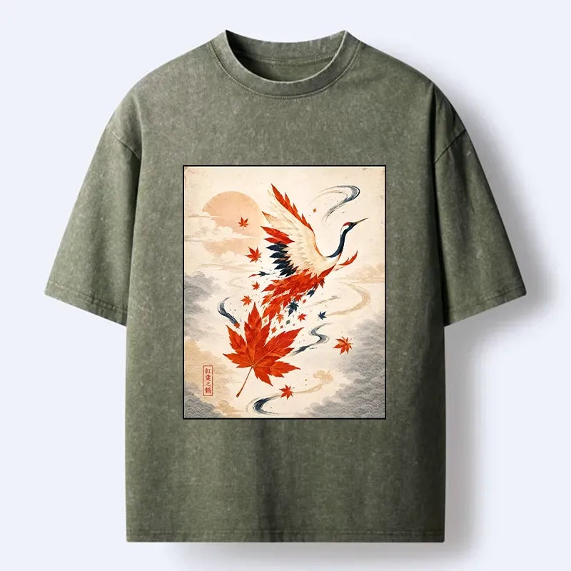 Vintage Japan Art Washed T-Shirt for Men
