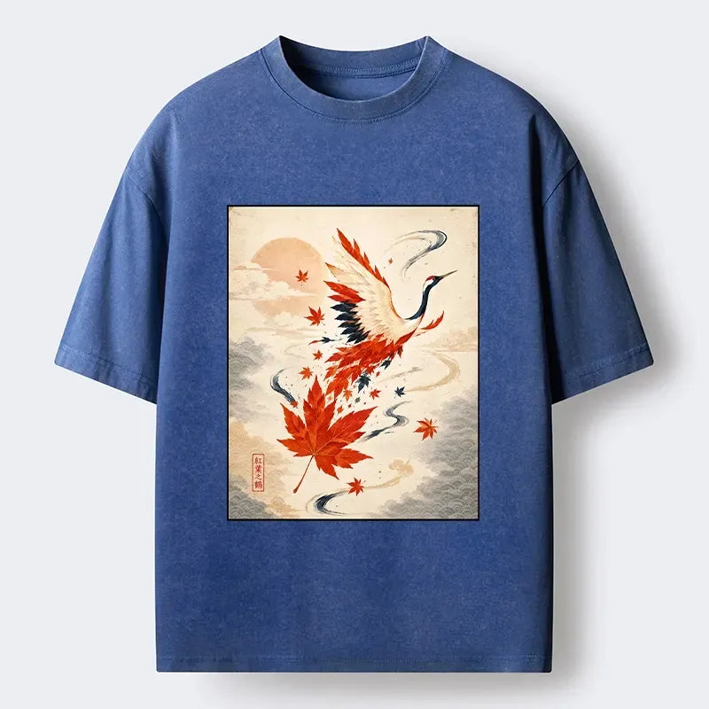 Vintage Japan Art Washed T-Shirt for Men
