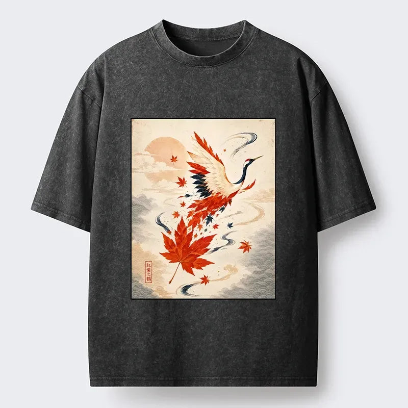 Vintage Japan Art Washed T-Shirt for Men