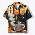cuban collar cat shirt for summer
