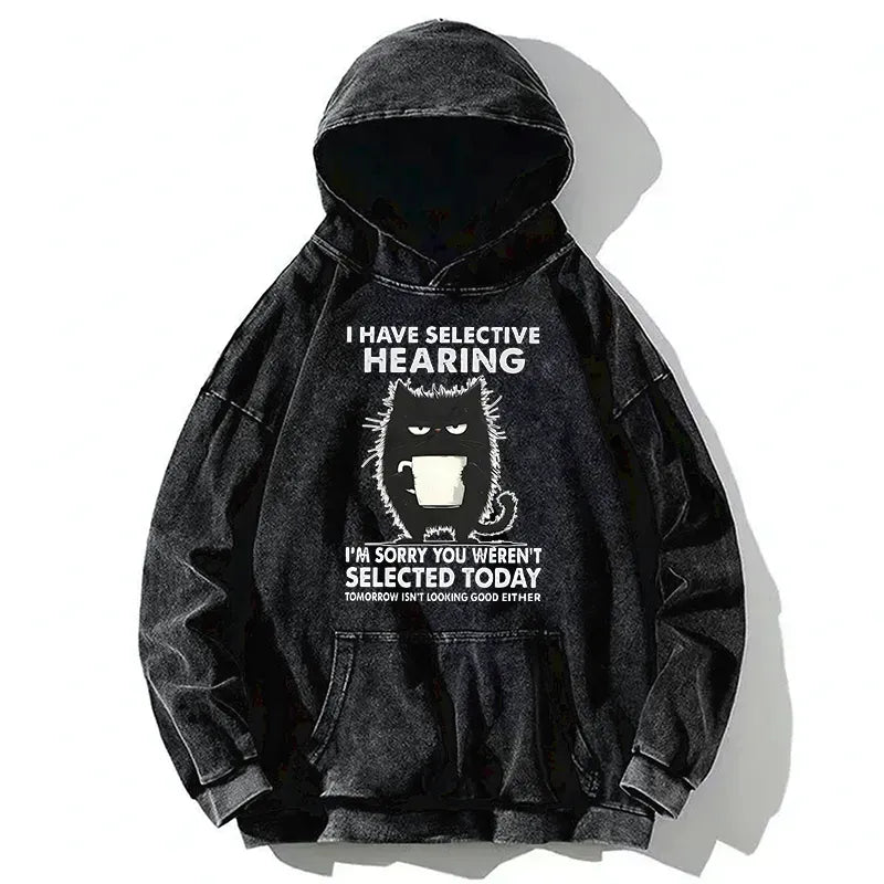 Kyoto-Lion Selective Hearing Washed Hoodie