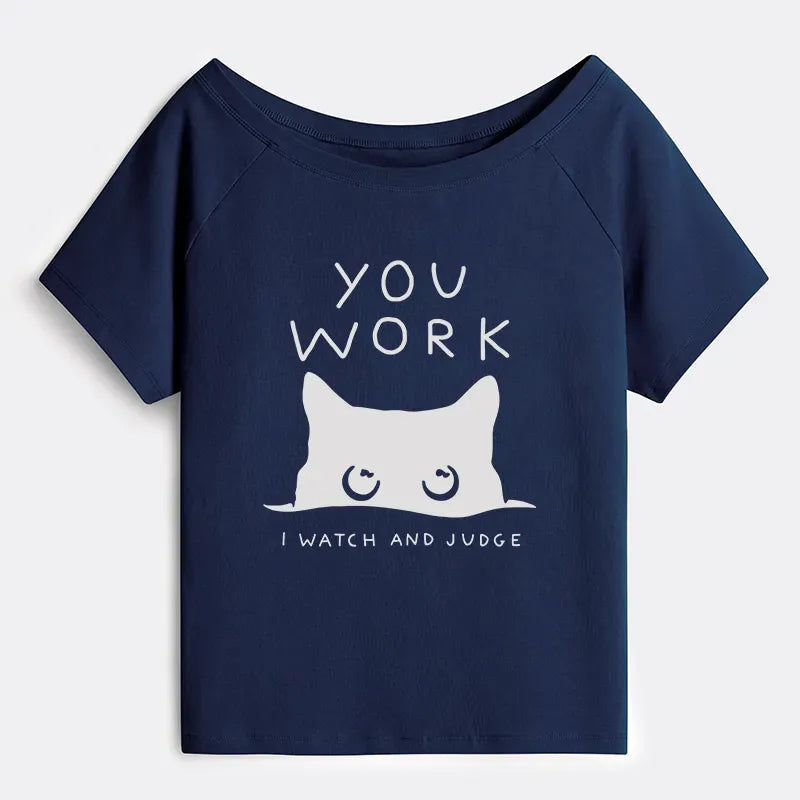 Best Selling Off Shoulder Cat T-Shirt