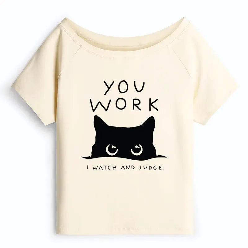 Best Selling Off Shoulder Cat T-Shirt