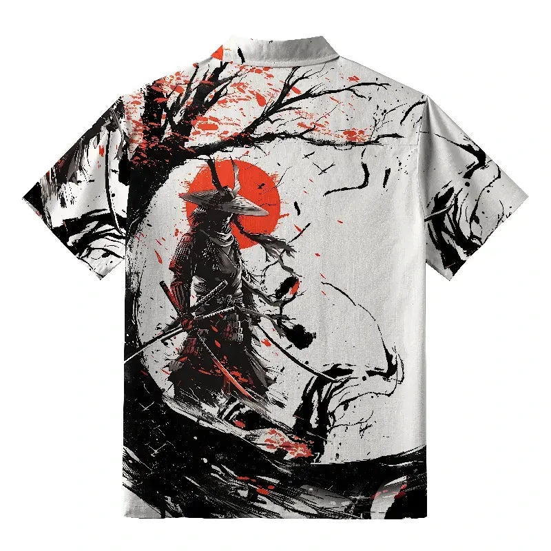 Samurai Hawaiian Shirt for Beach