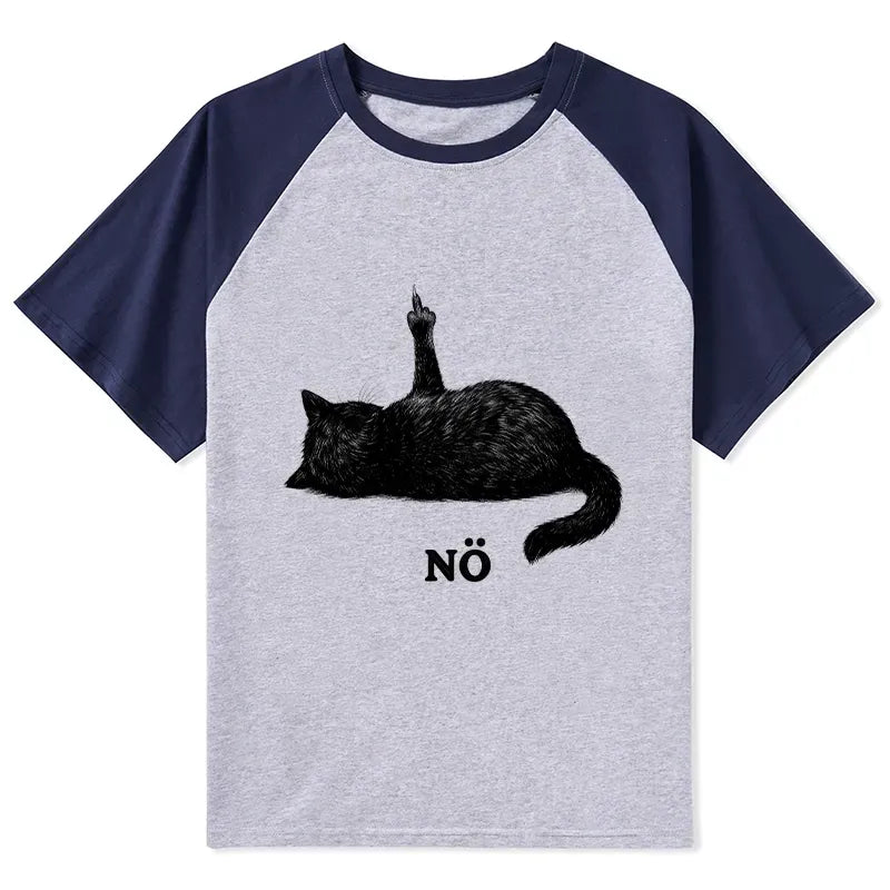 Unisex Cat Raglan T-shirt for Summer