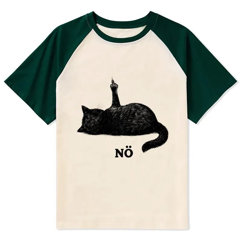 Unisex Cat Raglan T-shirt for Summer