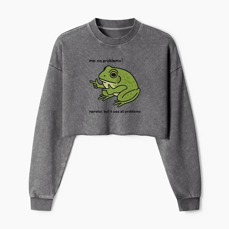 Best Seller Frog Meme Crop Sweatshirt