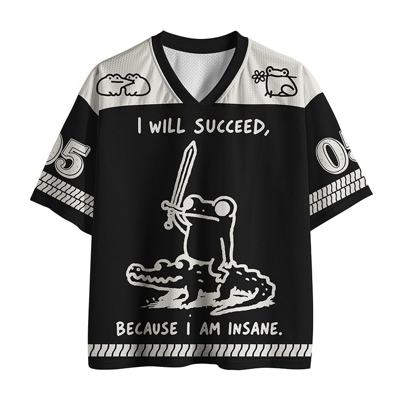Kyoto-Lion Warrior Frog Funny Meme Black Mesh Jersey