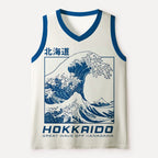 Kyoto-Lion Vintage Ukiyo-e Great Wave Hokkaido Mesh Tank Top
