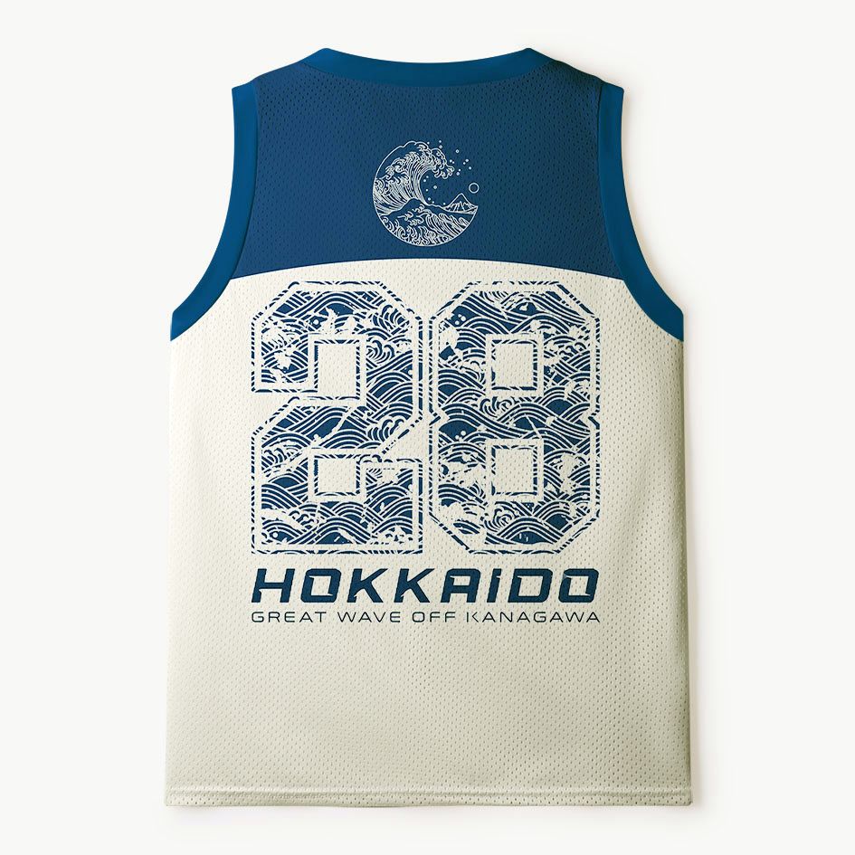 Kyoto-Lion Vintage Ukiyo-e Great Wave Hokkaido Mesh Tank Top
