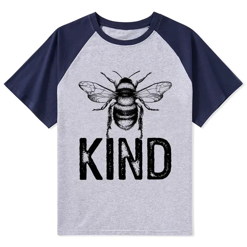 Japanese minimalist bee kind raglan t-shirt