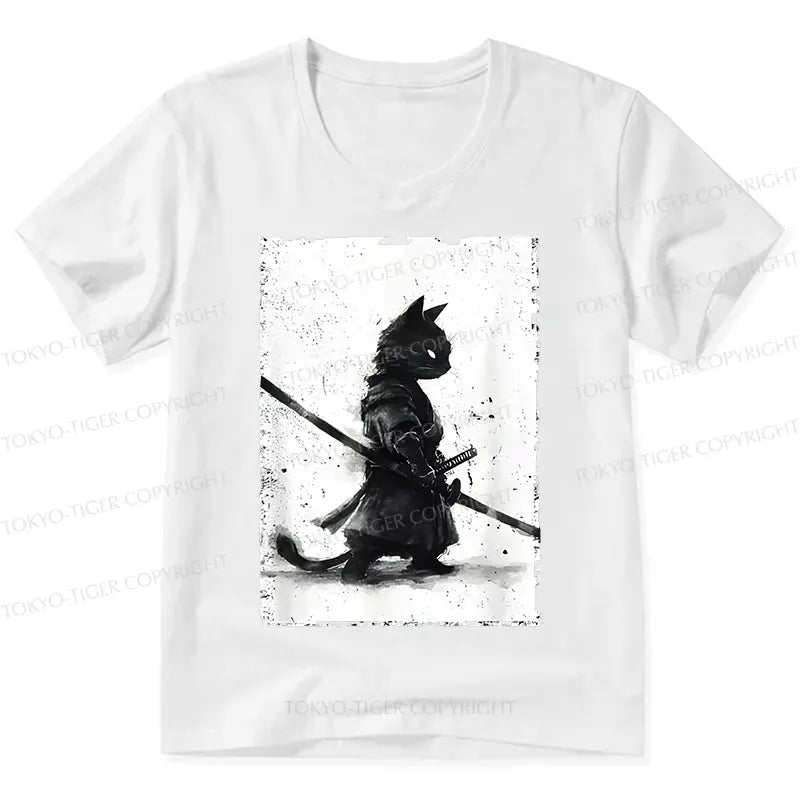 Retro Cat Samurai Tee for Men