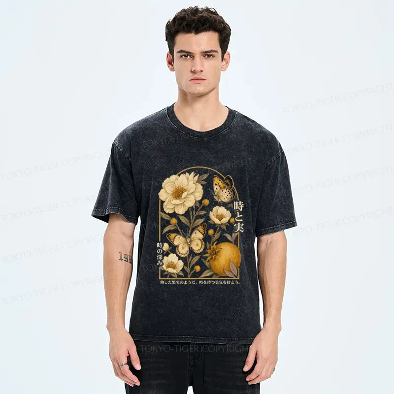 Kyoto-Lion Flower, Dish, Fruit, Time Poster Washed T-Shirt