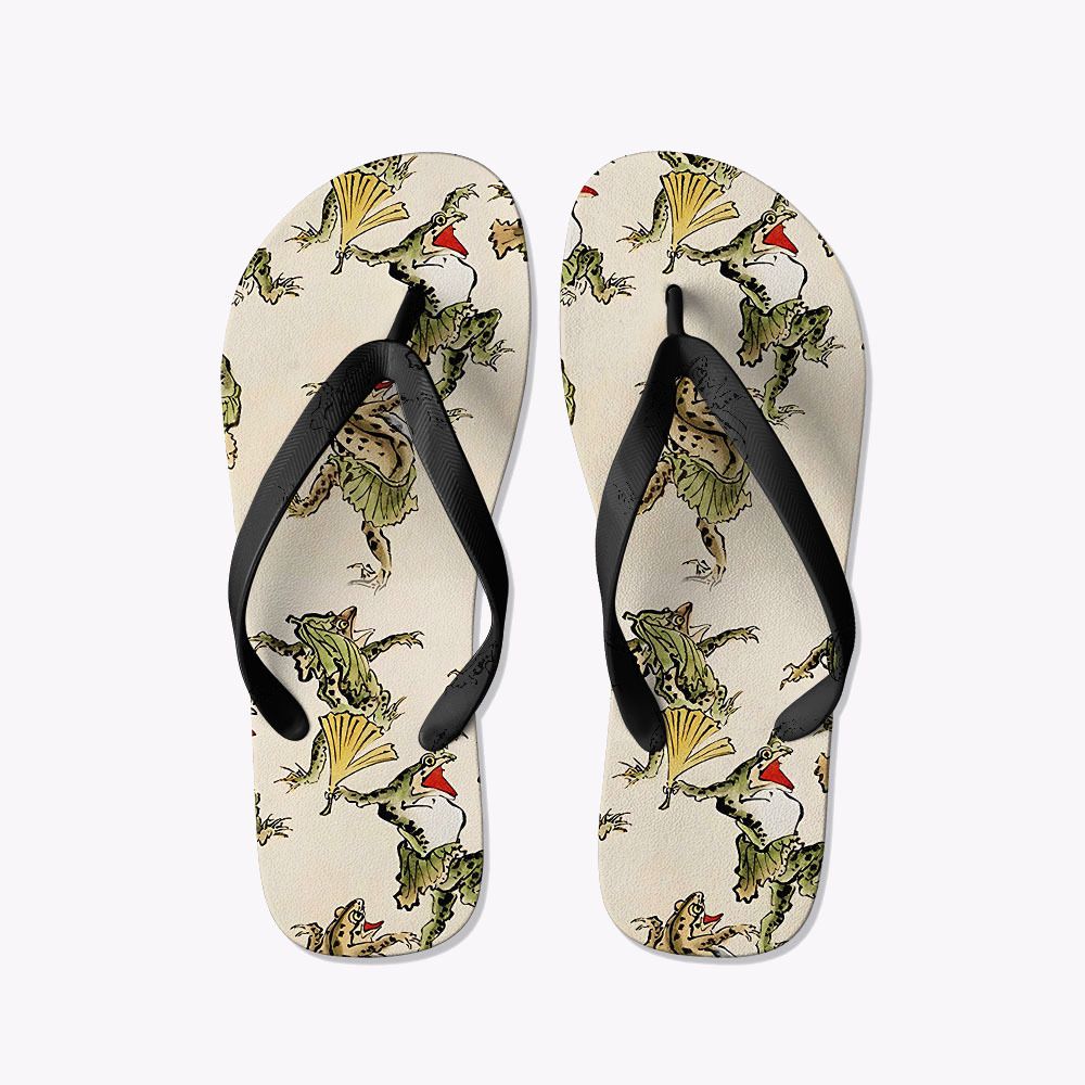Kyoto Lion Frog Dance Flip Flops for Summer