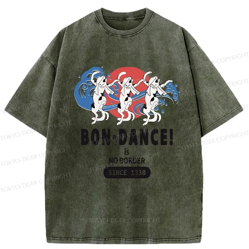Kyoto-Lion Japanese Traditional Obon Festival Washed T-Shirt