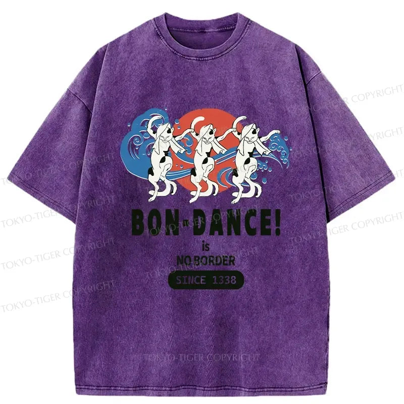 Kyoto-Lion Japanese Traditional Obon Festival Washed T-Shirt