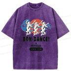 Kyoto-Lion Japanese Traditional Obon Festival Washed T-Shirt