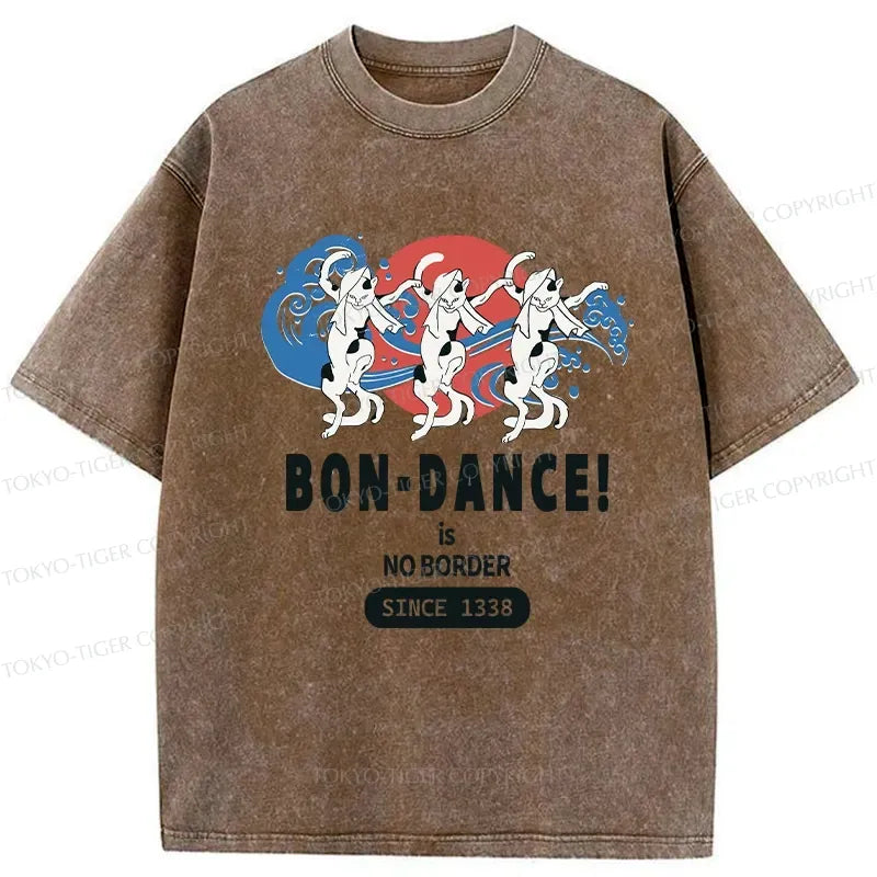Kyoto-Lion Japanese Traditional Obon Festival Washed T-Shirt