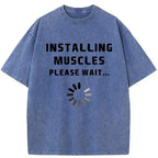 Kyoto-Lion Installing Muscles Washed T-Shirt