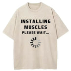 Kyoto-Lion Installing Muscles Washed T-Shirt