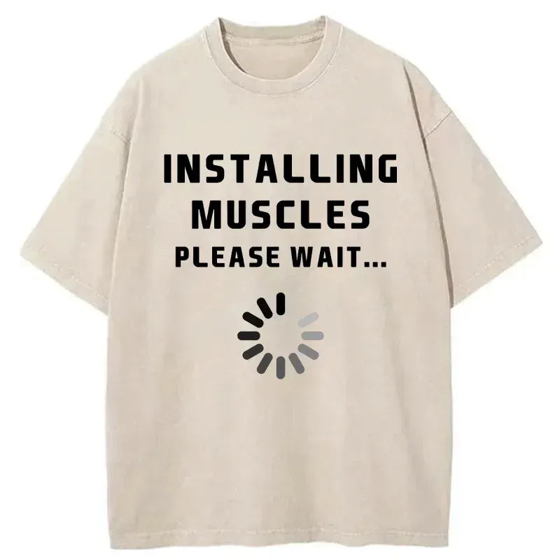 Kyoto-Lion Installing Muscles Washed T-Shirt
