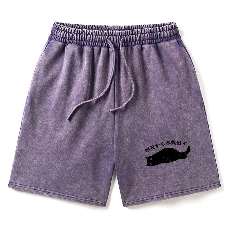 japanese washed shorts for urban streetwear