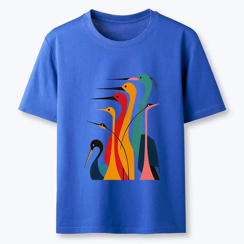 Vintage Ukiyo-e Crane Tee for Streetwear