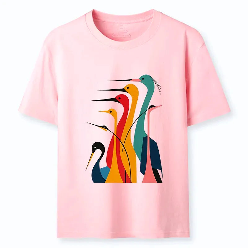 Vintage Ukiyo-e Crane Tee for Streetwear
