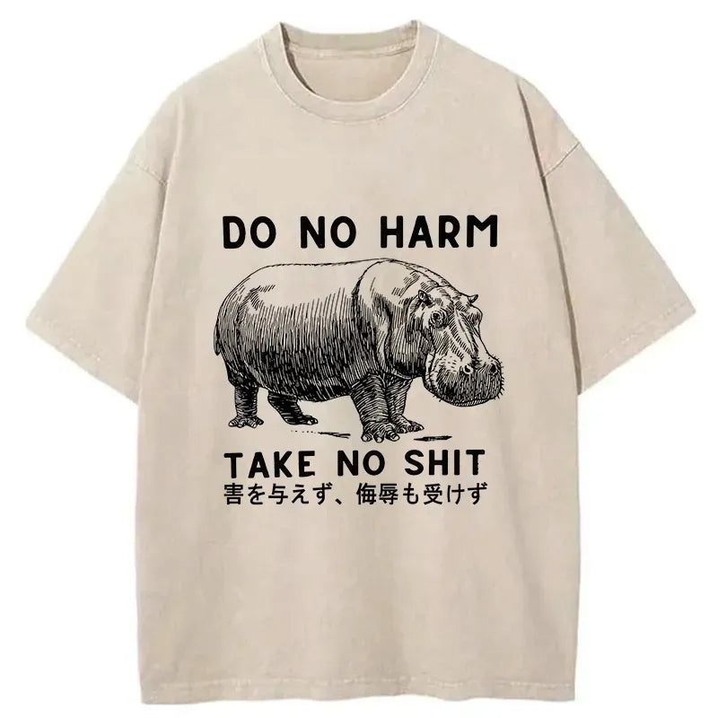 Kyoto-Lion Neither Harm Nor Be Bullied Washed T-Shirt