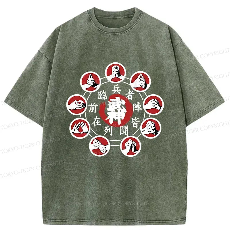 Kyoto-Lion Traditional Ninjutsu Washed T-Shirt