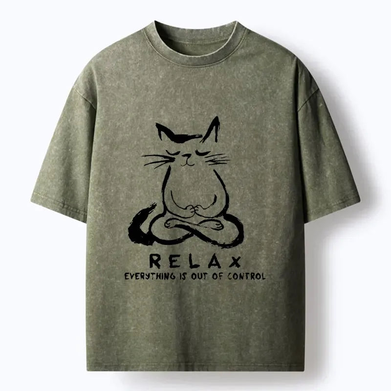 Funny Zen Cat Meme T-Shirt for Daily Wear