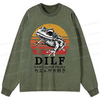 kyoto lion funny frog t-shirt for streetwear
