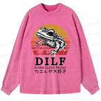 funny frog lover washed long sleeve t-shirt