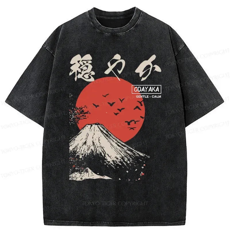 Retro Mount Fuji T-Shirt Free Shipping