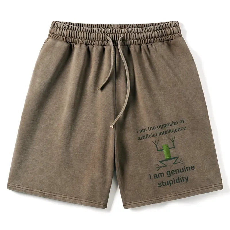 trending frog meme washed shorts on sale