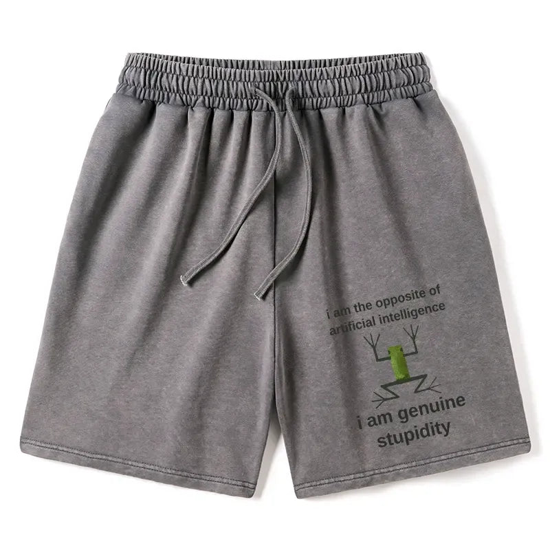 trending frog meme washed shorts on sale