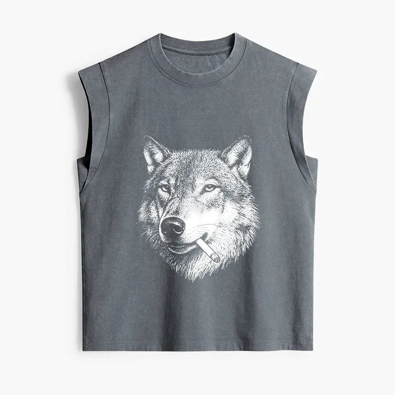 Japanese Style Washed Tank Top Casual Wear
