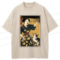 Kyoto-Lion Woman Yelling At Cat Washed T-Shirt
