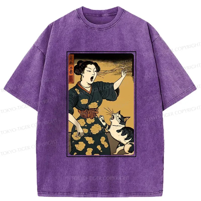 Woman Yelling At Cat T-Shirt for Daily Wear