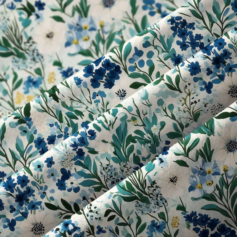 Kyoto-Lion Serenely Blue Flora Aloha Hawaiian Shirt