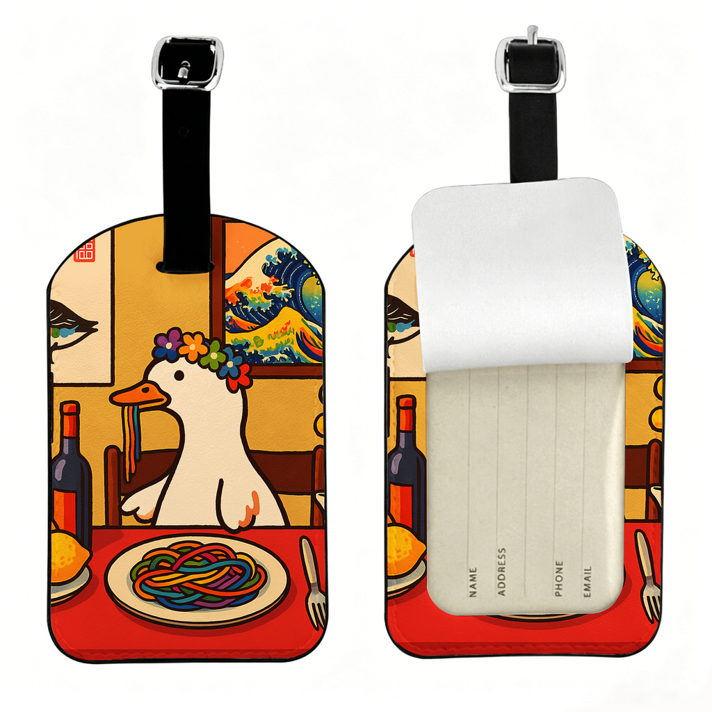 Kyoto-Lion More Spaghetti Less Upsetti Goose Luggage Tag