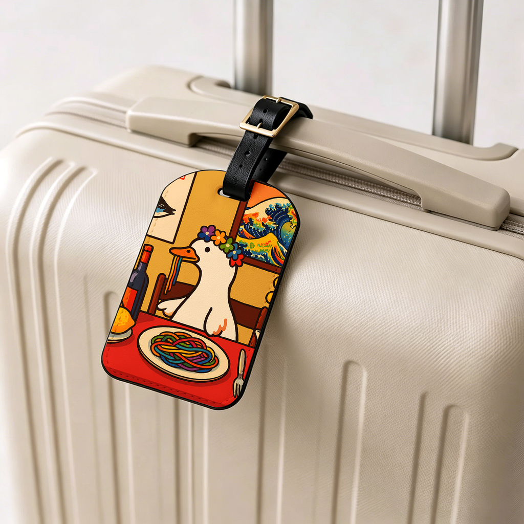 Kyoto-Lion More Spaghetti Less Upsetti Goose Luggage Tag