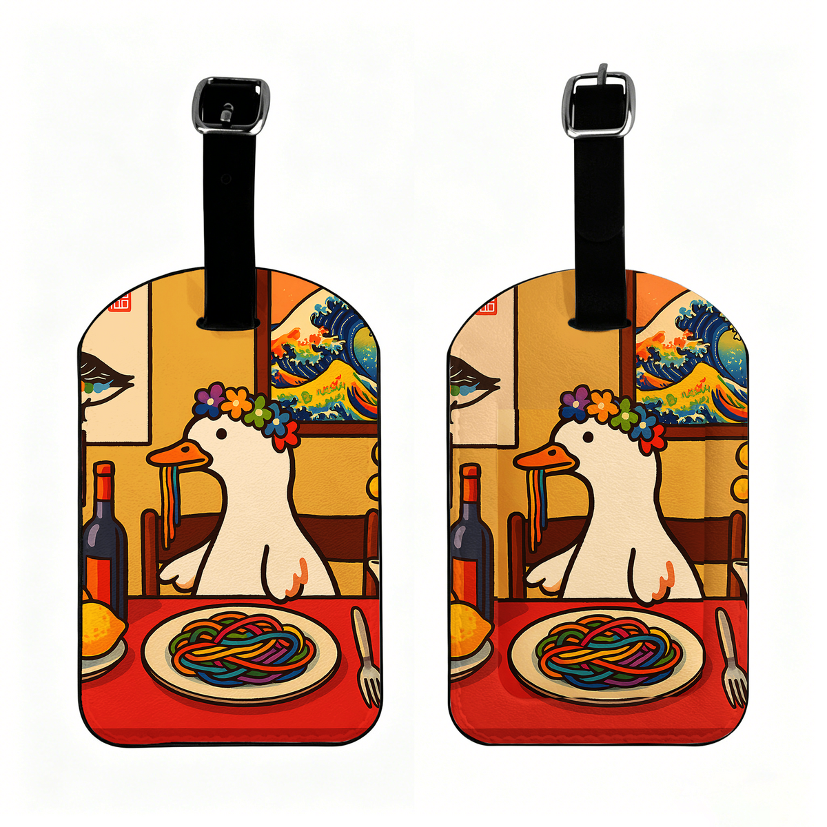 Kyoto-Lion More Spaghetti Less Upsetti Goose Luggage Tag