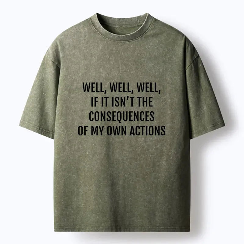 Kyoto-Lion Behavioral Consequences Funny Washed T-Shirt