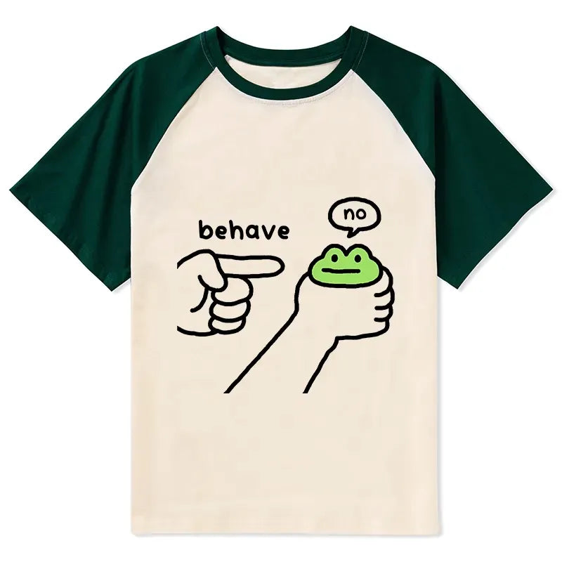 Kyoto-Lion Dishonest Frog Raglan T-shirt