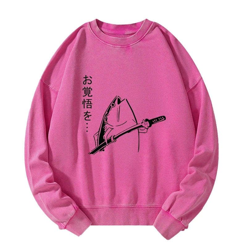 Kyoto-Lion The Fish With The Knife Japanese Washed Sweatshirt
