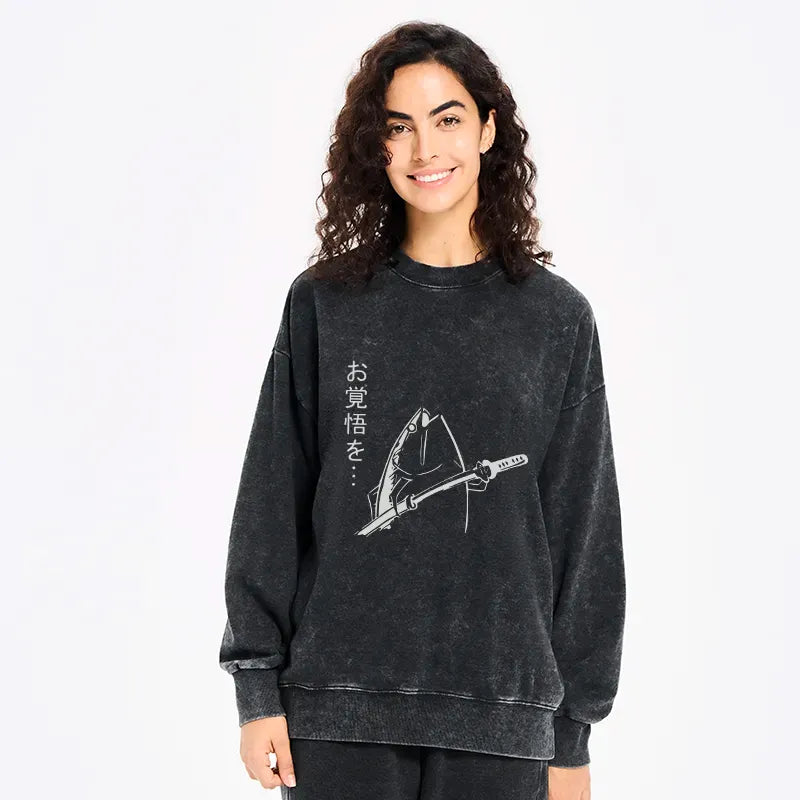Kyoto-Lion The Fish With The Knife Japanese Washed Sweatshirt