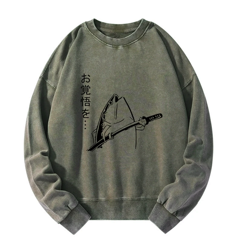 Japanese washed sweatshirt for daily wear